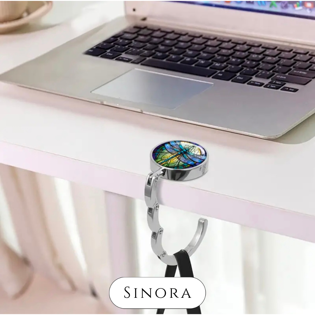 Durable foldable silver metal handbag Hook, light weight, Stylish, perfect for travel, Sinora.
