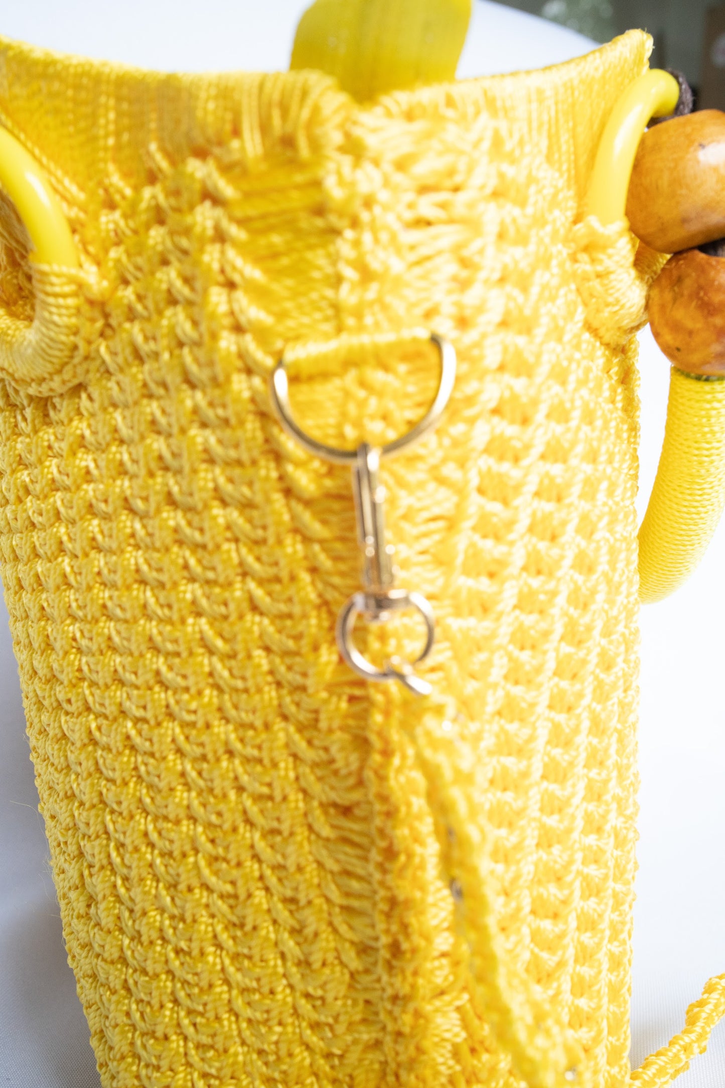 LIME CROTCHET TOTE BAG
