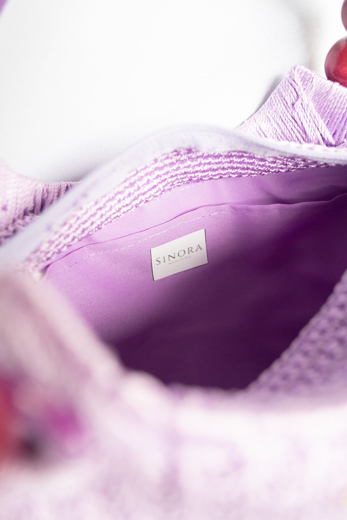 PURPLE CROTCHET TOTE BAG