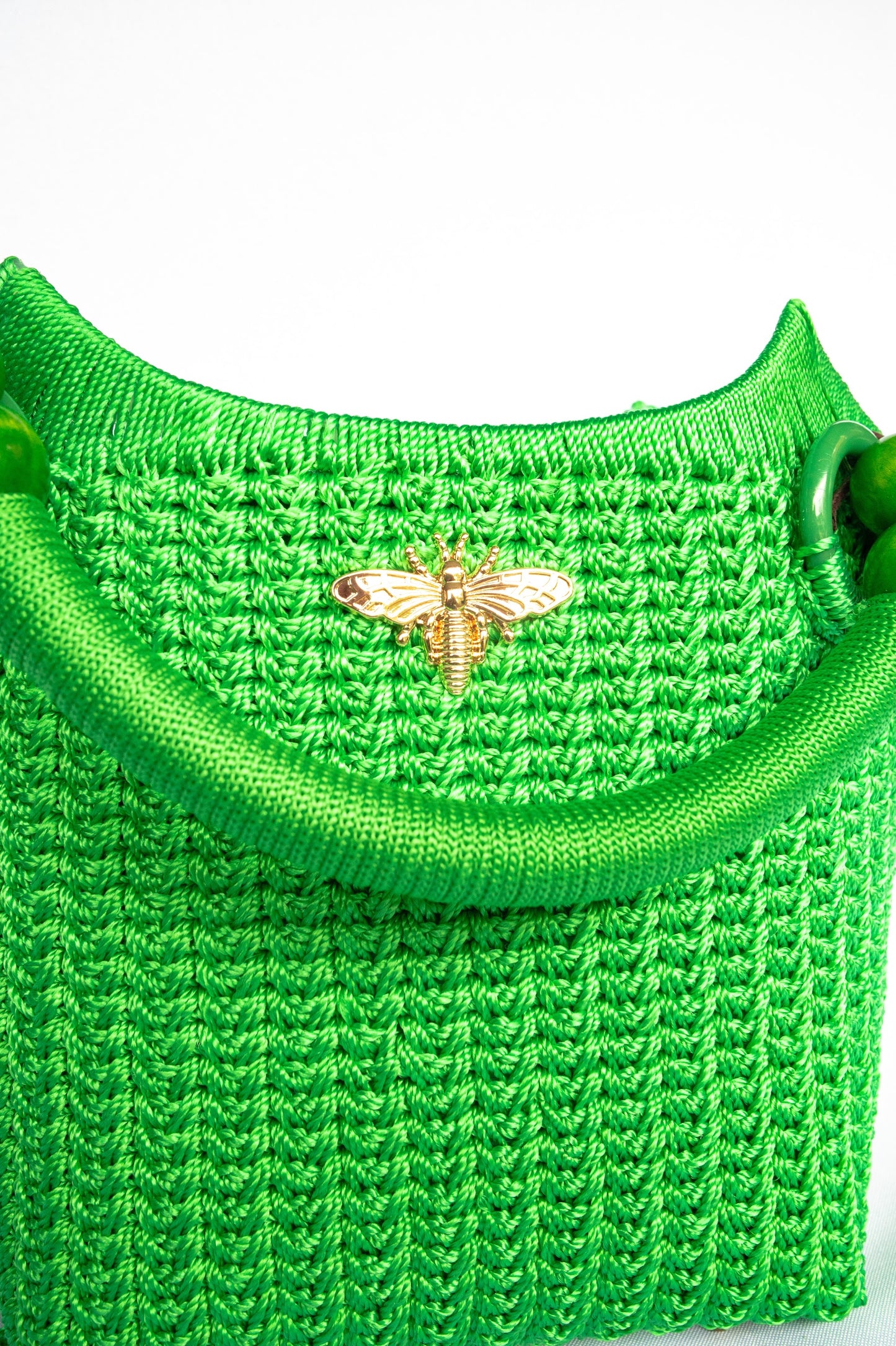 LIME CROTCHET TOTE BAG