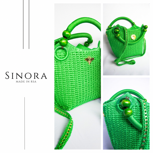 LIME CROTCHET TOTE BAG