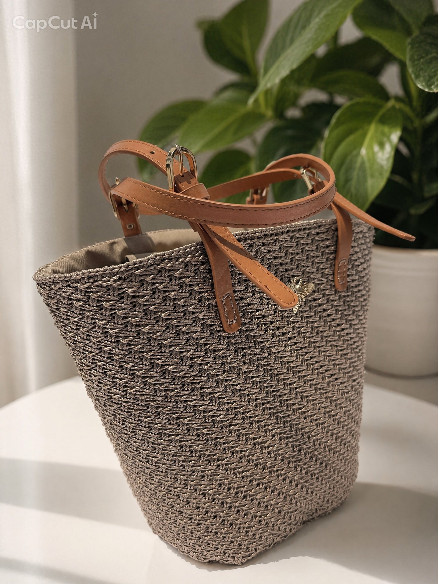 LIGHT BROWN MAXI BAG