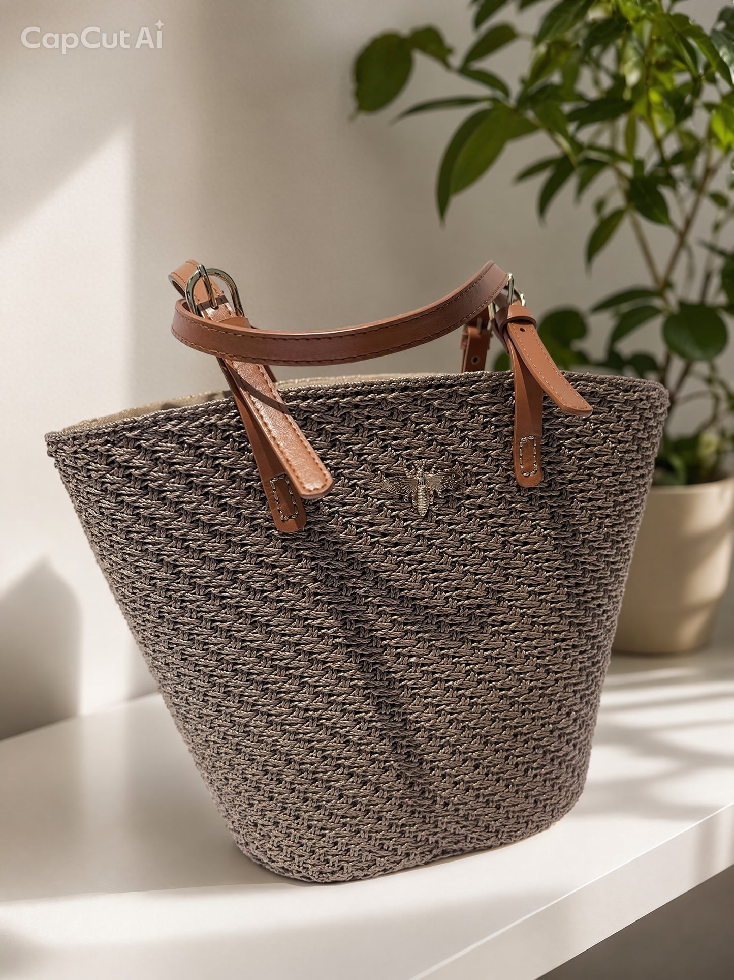 LIGHT BROWN MAXI BAG