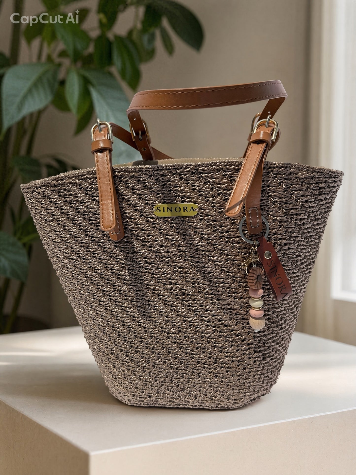 LIGHT BROWN MAXI BAG