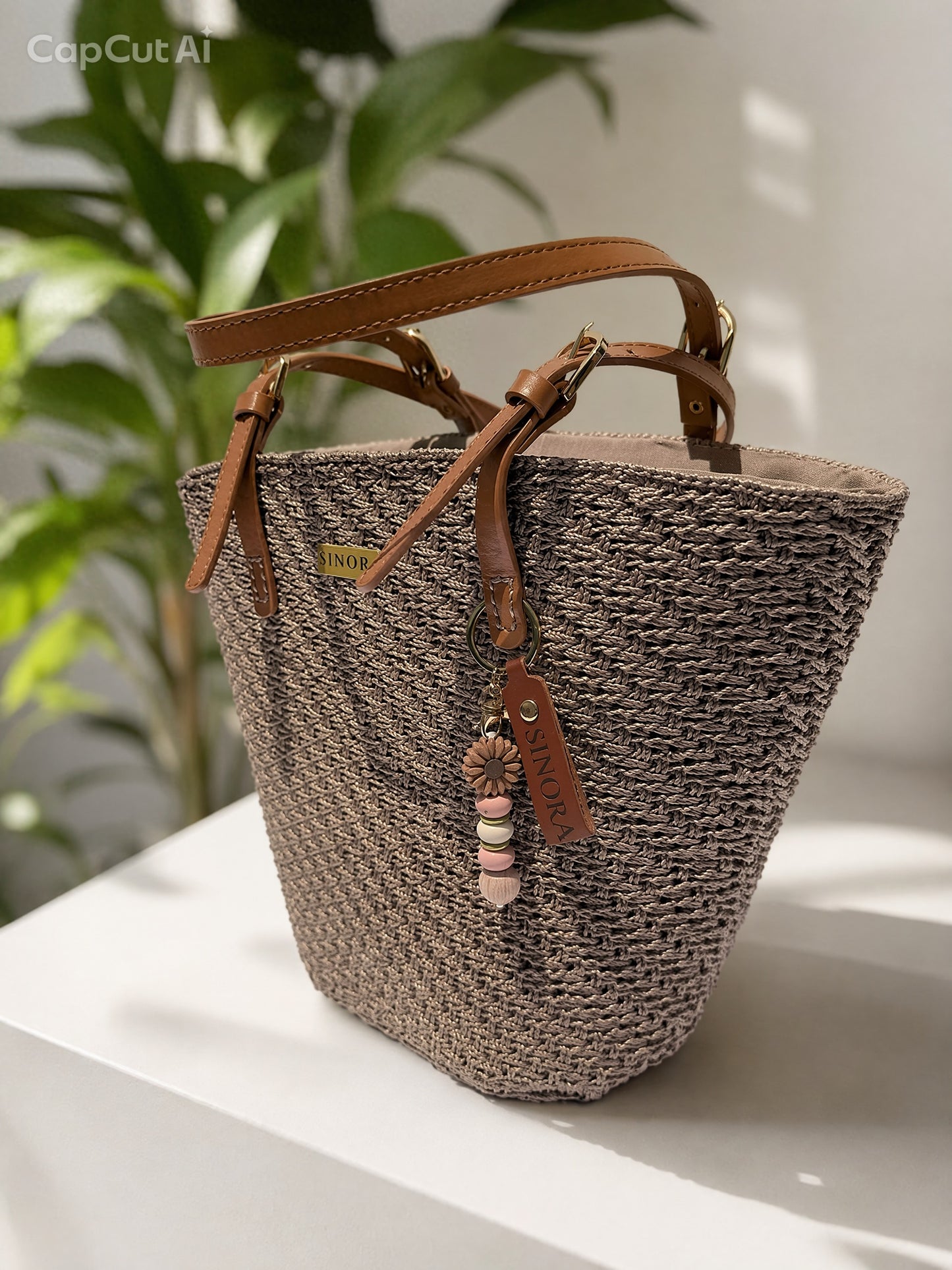 LIGHT BROWN MAXI BAG